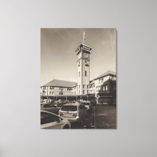 Sepia toned Portland Oregon Train Station Canvas Print
