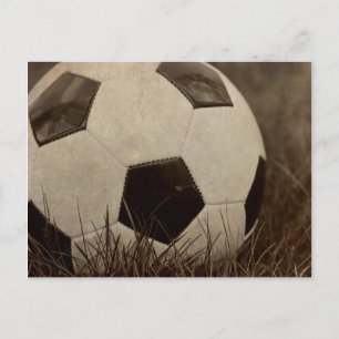 Sepia Toned Soccer Ball Postcard