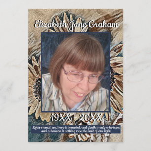 Sepia Toned Sunflower Art   Photo   Funeral Programme