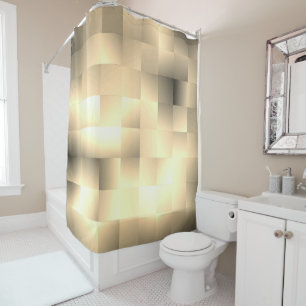 Sepia Tones in a Square Pattern Shower Curtain