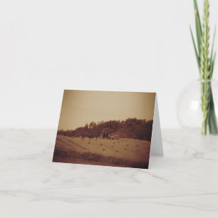 Sepia Tractor Holiday Card