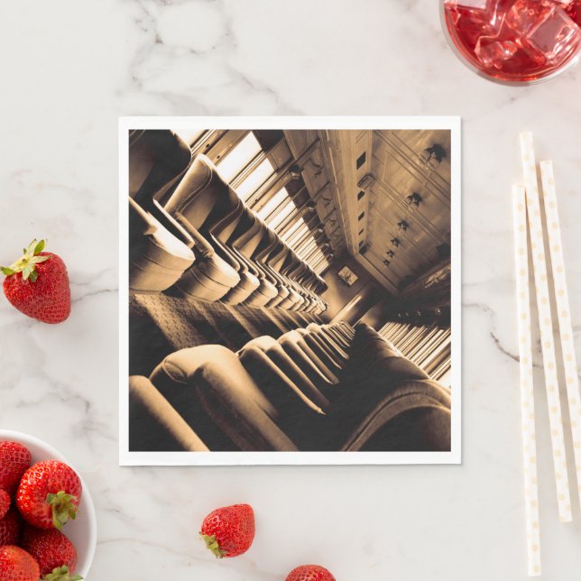 Sepia Train Carriage Napkin (Insitu)