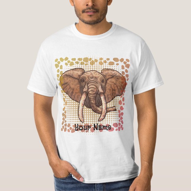 Sepia Tribal Elephant  t-shirt (Front)