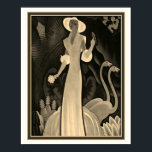 Sepia Tropical Art Deco Print-William P. Welsh  Poster<br><div class="desc">Sepia,  Art Deco,  Tropical Print by William P. Welsh 16 x 20</div>