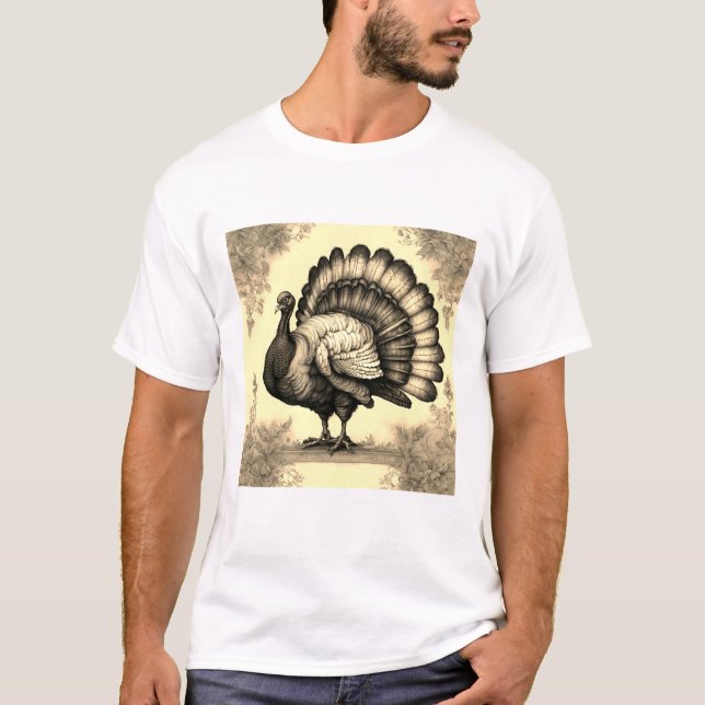 Sepia Turkey T-Shirt (Front)