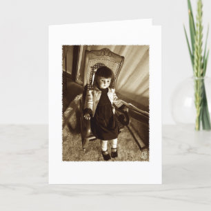 Sepia Victorian Doll "Francis" blank Card