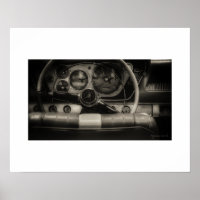 Sepia Vintage Plymouth Fury Poster Print