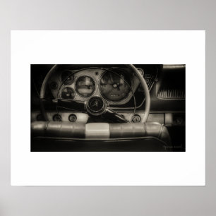 Sepia Vintage Plymouth Fury Poster Print