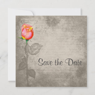 Sepia Vintage Spot Colour Peace Rose Save the Date