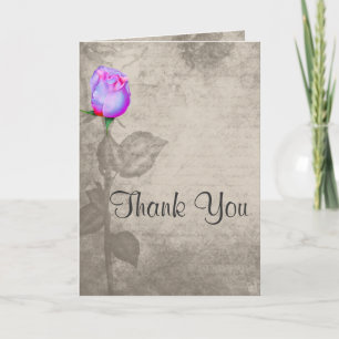 Sepia Vintage Spot Colour Rose Wedding Thank You