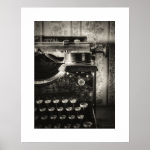 Sepia Vintage Typewriter Poster Print