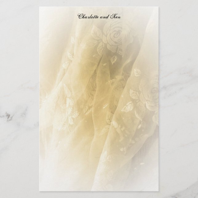 Sepia Voile Stationery (Front)