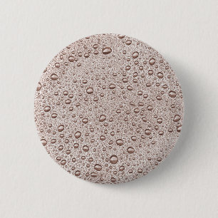 Sepia water droplets 6 cm round badge