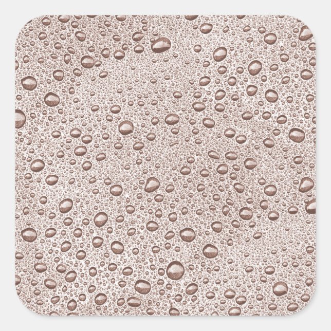 Sepia water droplets square sticker (Front)