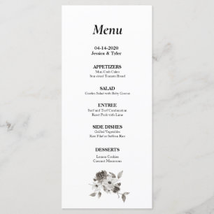 Sepia Watercolor Wedding or Event Menu
