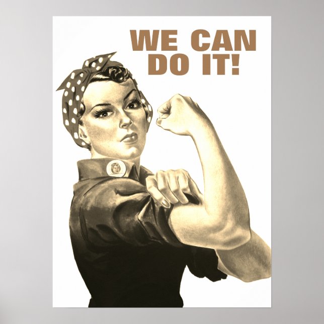Sepia We Can Do It World War II Propaganda Poster (Front)