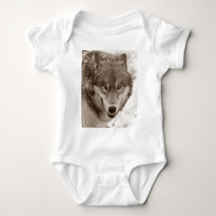 Sepia Wolf Baby Bodysuit