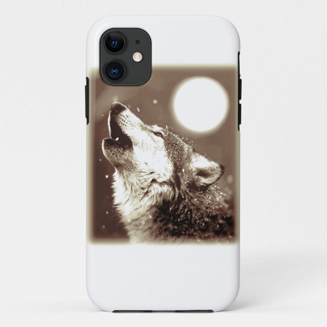 Sepia Wolf & Moon Case-Mate iPhone Case (Back)