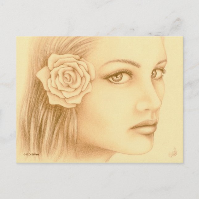 Sepia Woman Postcard (Front)
