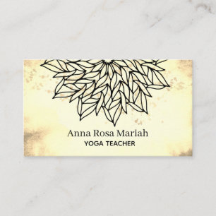 *~* Sepia Yellow Mandala Glitter Spiritual Yoga Business Card
