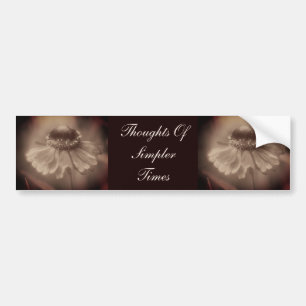 Sepia Zinnia Flower Simpler Times  Bumper Sticker