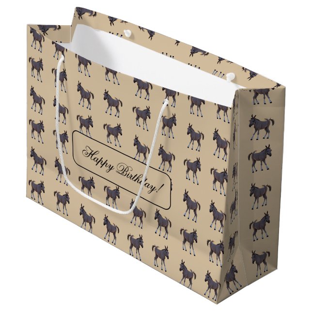 Seppel, little stubborn donkey -  large gift bag (Front Angled)