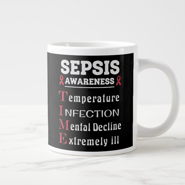 Sepsis Awareness T.I.M.E. Guide Large Coffee Mug (Right)