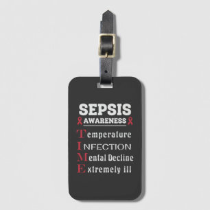 Sepsis Awareness T.I.M.E. Guide Luggage Tag