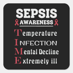 Sepsis Awareness T.I.M.E. Guide Square Sticker