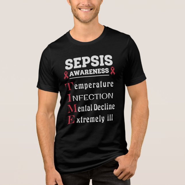 Sepsis Awareness T.I.M.E. Guide Tri-Blend Shirt (Front)