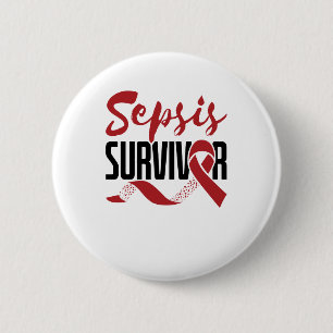 Sepsis Survivor Awareness 6 Cm Round Badge