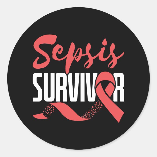 Sepsis Survivor Warrior Fighter Awareness Month Classic Round Sticker (Front)
