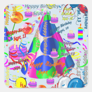 Sept, 13 Kids Birthday Stickers
