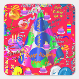 Sept, 14 Kids Birthday Stickers