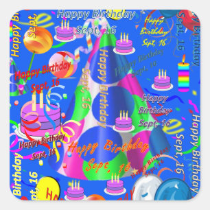 Sept, 16 Kids Birthday Stickers