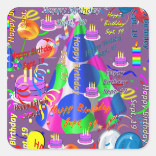 Sept, 19 Kids Birthday Stickers