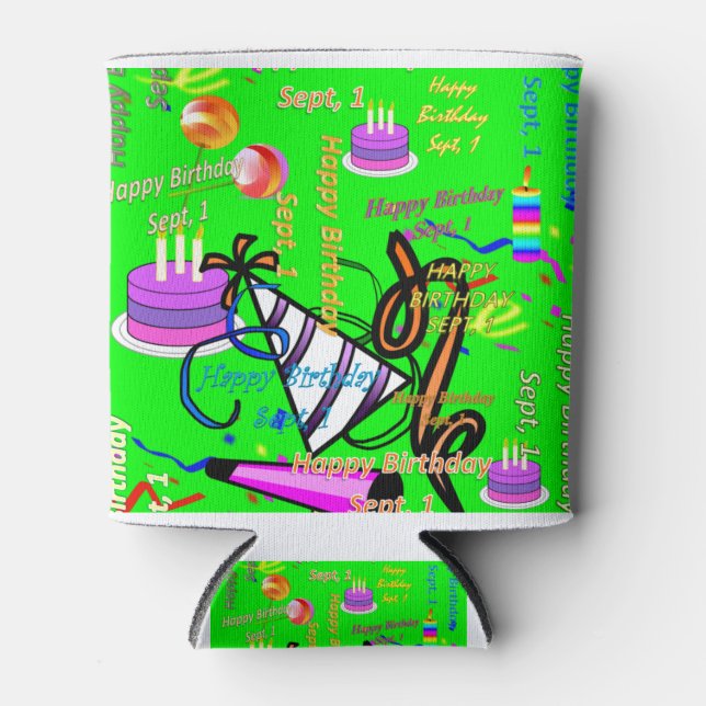 sept, 1 kids birthday can cooler (Front)