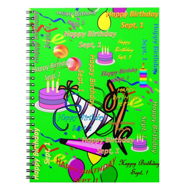 sept, 1 kids birthday notebook (Front)