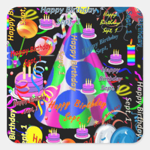 Sept, 1 Kids Birthday Stickers