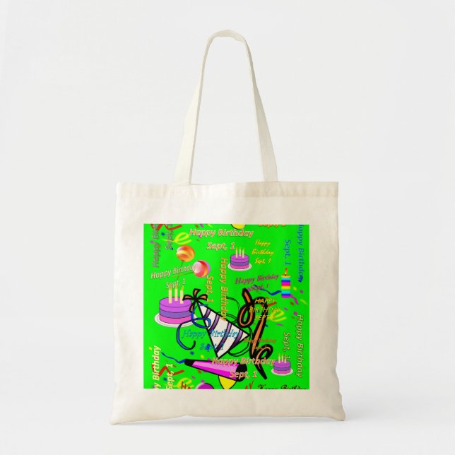 sept, 1 kids birthday tote bag (Front)