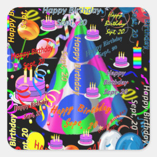 Sept, 20 Kids Birthday Stickers
