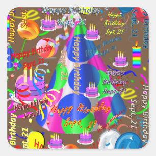 Sept, 21 Kids Birthday Stickers
