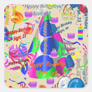 Sept, 23 Kids Birthday Stickers