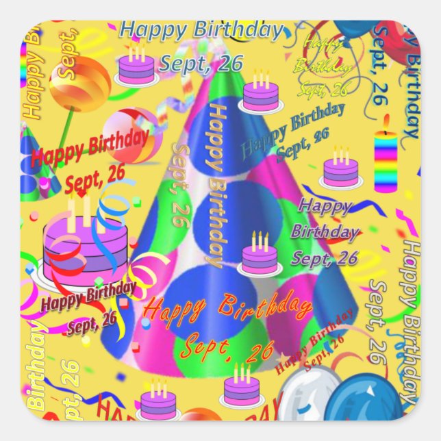 Sept, 26 Kids Birthday Stickers (Front)