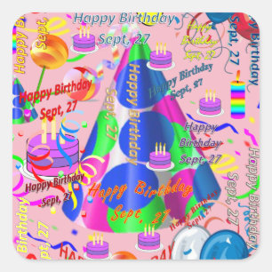 Sept, 27 Kids Birthday Stickers