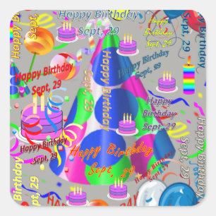 Sept, 29 Kids Birthday Stickers