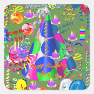 Sept, 8 Kids Birthday Stickers