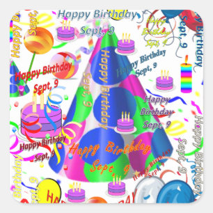 Sept, 9 Kids Birthday Stickers