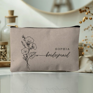 Sept Birth Month Flower Personalised Bridesmaid Accessory Pouch