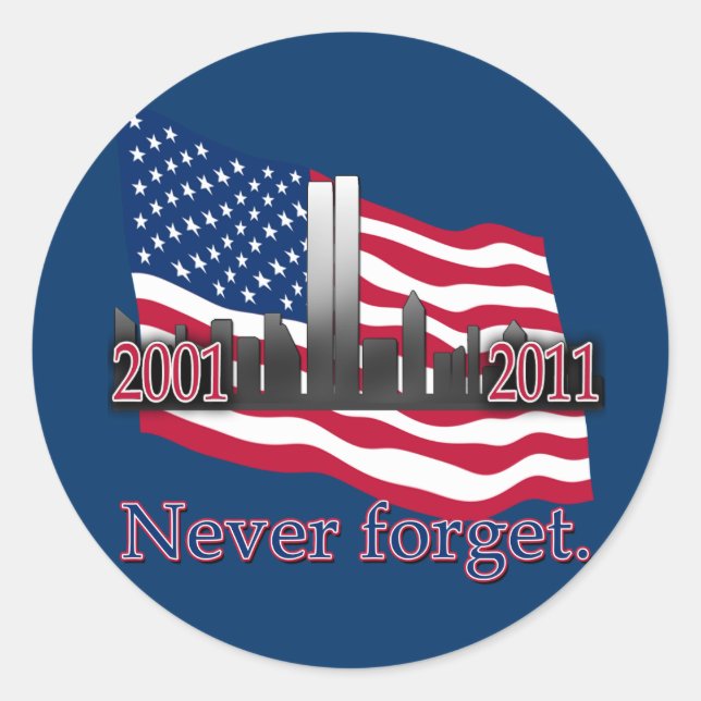 September 11 10 Year Anniversary Tshirt Classic Round Sticker (Front)